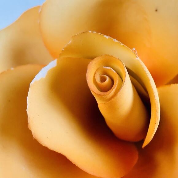 Capodimonte Italy Porcelain Orange Rose Flower Spray Sculpture w/ Label Fabar - Picture 11 of 16